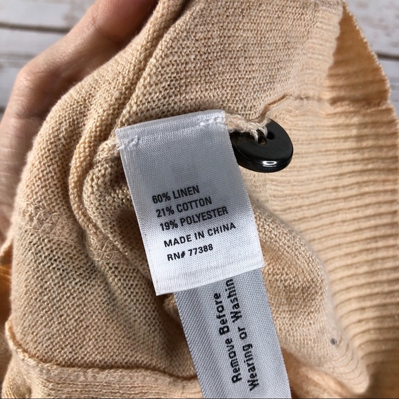 Wallace cream linen blend button up vneck cardigan - Picture 8 of 8